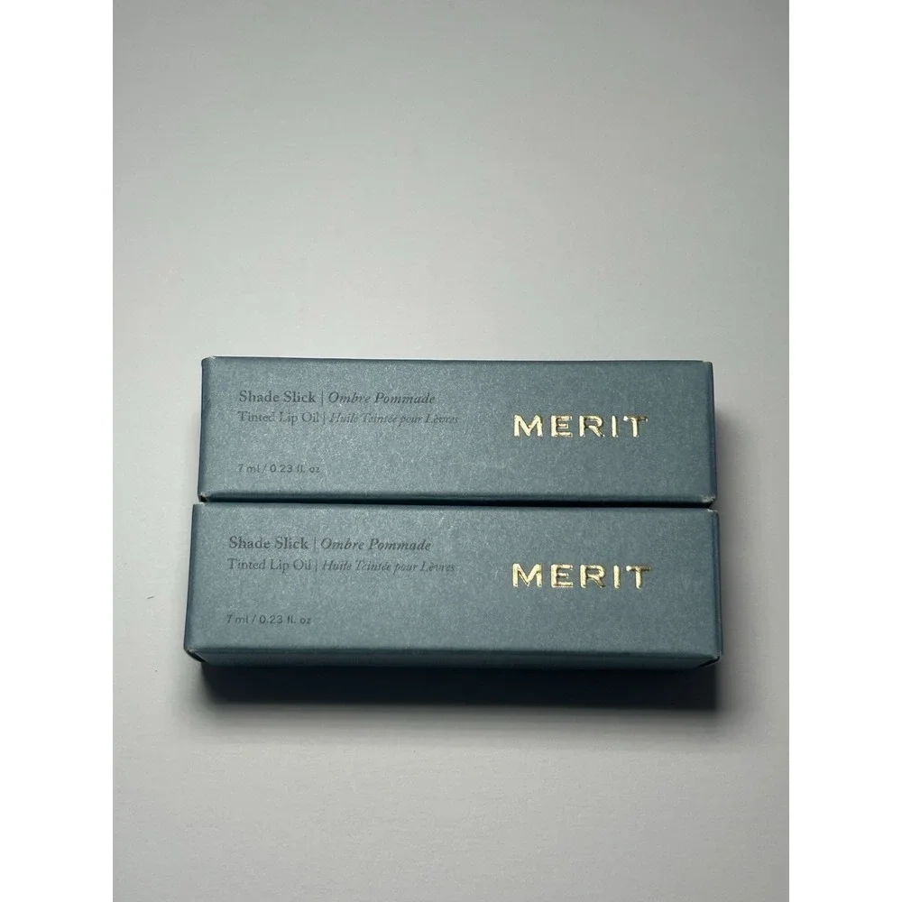 Lot Of 2-MERIT‎ Shade Slick Tinted Lip Oil Ombre All Natural